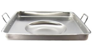 21 inch Square Concave Stainless Steel Comal