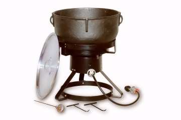 Seasoning a 6.5 Gallon Cast Iron Pot 
