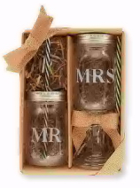 Mr. & Mrs. Preserve Jar Glass Set