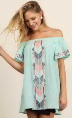 Open Shoulder Top w/Embroidery Open Shoulder Top w/Embroidery