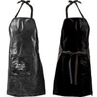 Leather Barbeque Apron with Front Pocket